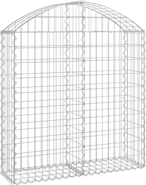 vidaXL Gabione mit Hochbogen aus verzinktem Eisen in Silber, B/T/H: 100 x 30 x 120 cm - Bild 1
