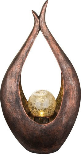 GLOBO Solarleuchte LED Kugelleuchte für den Außenbereich in Bronze und Orange, B/H/T: 13 x 50 x 26,5 cm - Bild 1