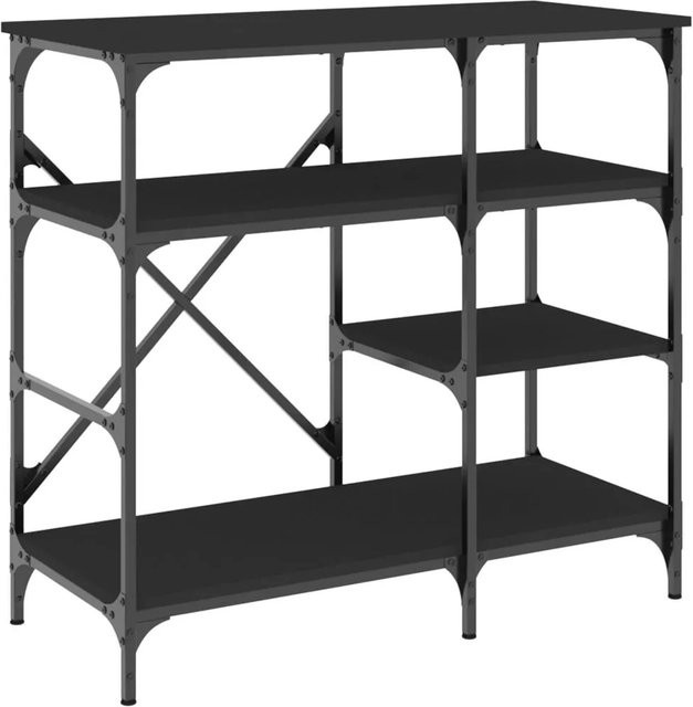 vidaXL Bäckerregal Schwarz aus Metall und Holzwerkstoff B/T/H: 90 x 40 x 84 cm - Bild 1
