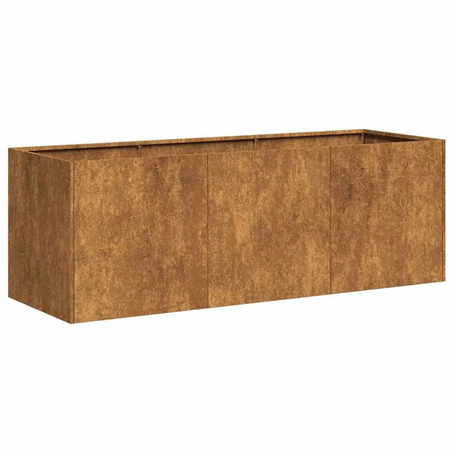 vidaXL Pflanzkübel aus wetterfestem Stahl in Braun, B/T/H: 120 x 40 x 40 cm - Bild 2