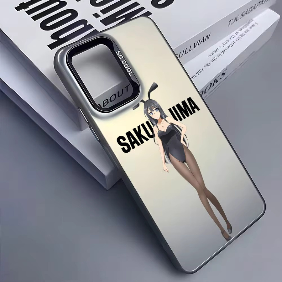 Mai S-sakurajimas Anime Silikon Handyhülle für Samsung Galaxy S25 Edge S24 S23 S22 S21 S20 Ultra in Silber - Bild 4