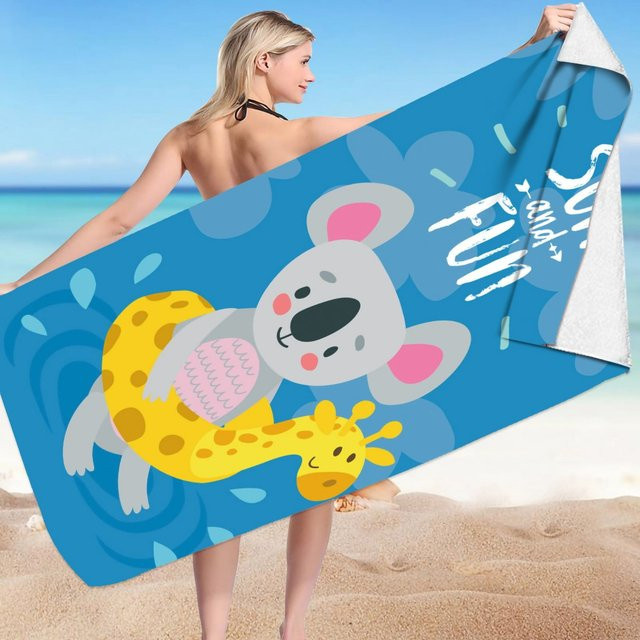 Needhep Easter Mehrzweck-Strandtuch-Set aus Mikrofaser mit Strandtasche, blau, schnell trocknend - Bild 1