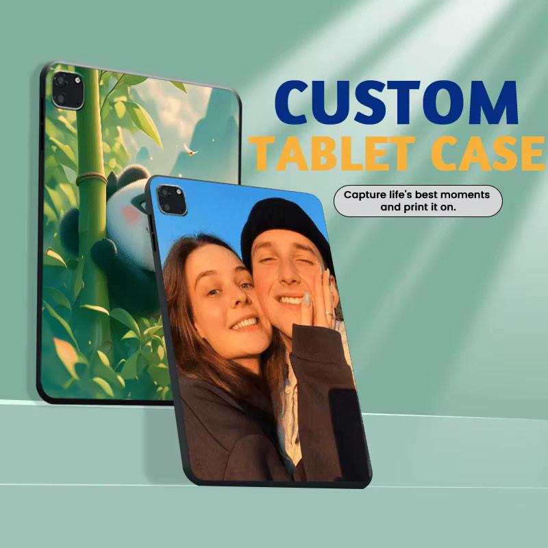 Personalisierte Silikon-Softcase Tablet-Hülle für Apple iPad 5/6 Generation, iPad Pro 9.7 2016, iPad Air 1/2 und iPad Mini 1-6 in Transparent und Multicolour - Bild 2