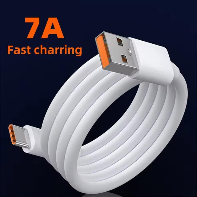 USB-C Ladekabel 100 W Super Schnellladekabel für Huawei, Samsung und Xiaomi in Weiß - Bild 1