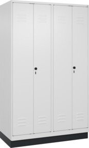 C+P PSA Doppel-Spind Classic PLUS mit Sockel, 4 Abteile, Farbe: Weiß, B/H/T: 120 x 195 x 50 cm - Bild 1