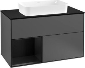 Villeroy & Boch Waschtischunterschrank Finion mit Abdeckplatte, Anthrazit lackiert, B: 100 cm, T: 50,1 cm - Bild 1