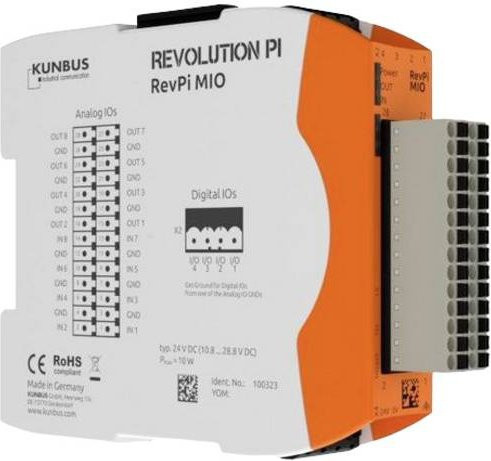 Kunbus Revolution Pi RevPi MIO PR100323 SPS-Erweiterungsmodul in Weiß, 24 V/DC - Bild 1