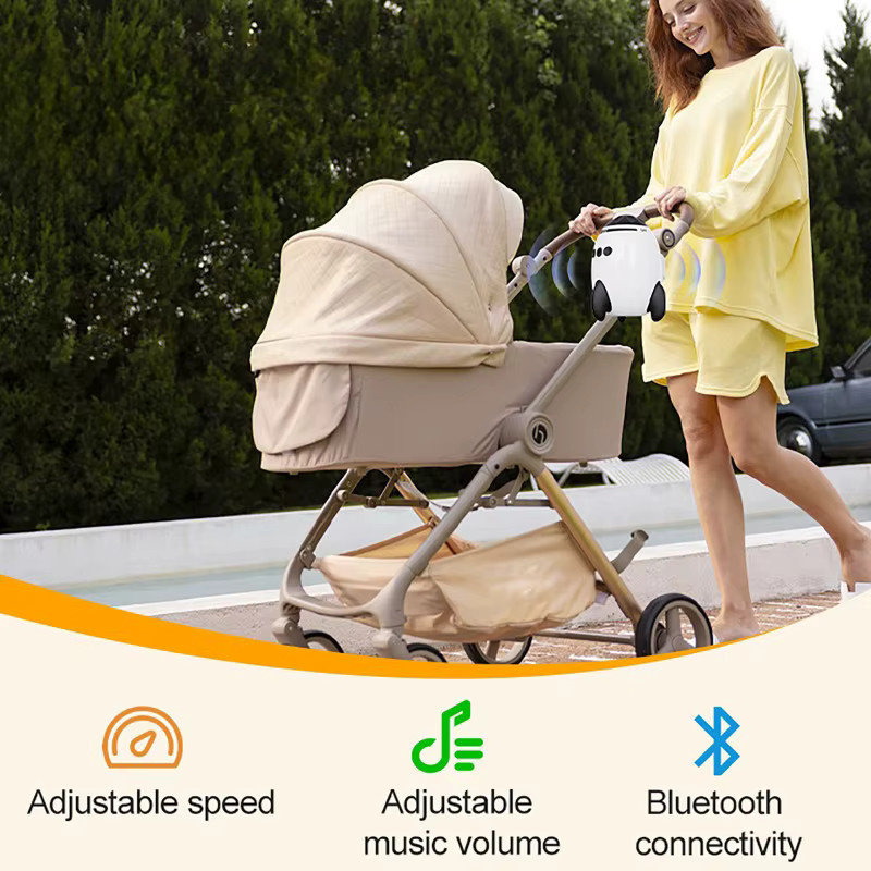Luxuglow Tragbares Baby-Beruhigungsgerät in Weiß mit Bluetooth, weißem Rauschen und Vibrationsfunktion - Bild 4