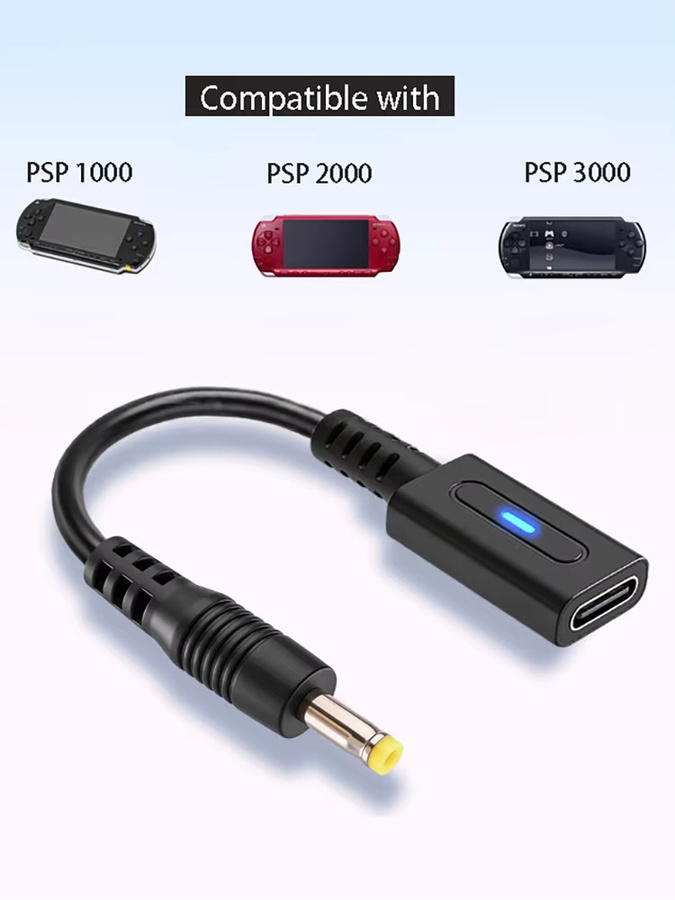 OULLX USB-C Ladeadapter für PlayStation Portable PSP 1000 2000 3000 Controller in Schwarz - Bild 6