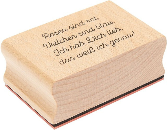 Rico Design Paper Poetry Stempel La Vie en Rose mit roten Rosen aus Holz
