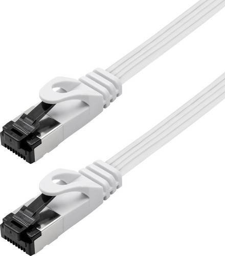 Maxtrack TI55-1L RJ45 Patchkabel CAT 8.1 U/FTP Ethernet LAN, Weiß, Länge: 1 m - Bild 1