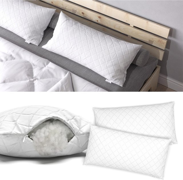 VitaliSpa 2er Set Microfaser Kopfkissen in Weiß, Allergikerfreundlich, B/H: 40 x 80 cm - Bild 1