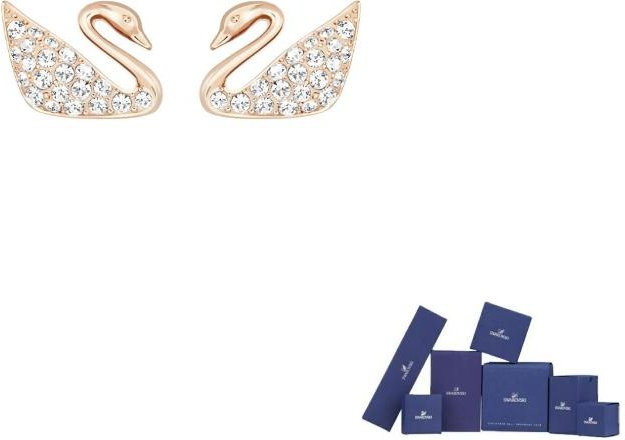 Swarovski Ohrstecker Schwan, Roségold, Kristall, Damen - Bild 1