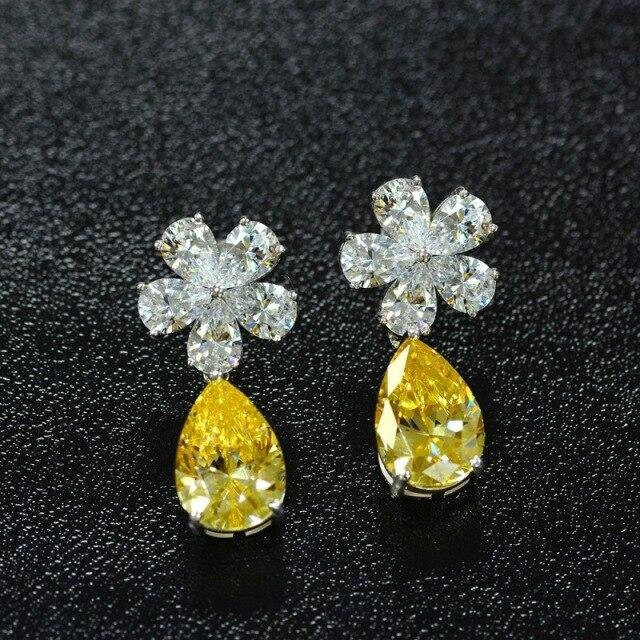 Hängeohrringe 925 Silber, Diamant, Zirkonia, Damen, 10*14mm - Bild 1