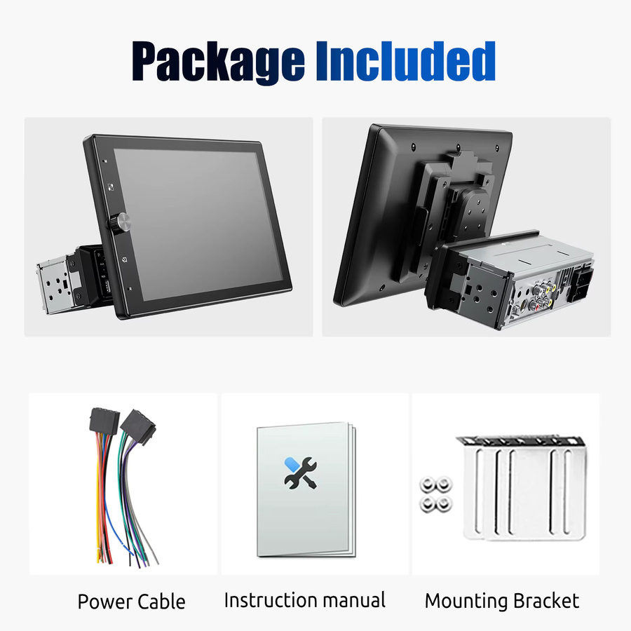 ESSGOO Auto-Multimedia-Player mit 10 Zoll Display, kabelloses CarPlay, GPS und Navi, Schwarz, 1DIN mit USB-Anschluss - Bild 7
