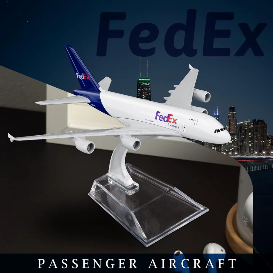 ZOCO A380 Flugzeug Modell, Fedex Airlines, Metall, 1:400 Skala - Bild 5