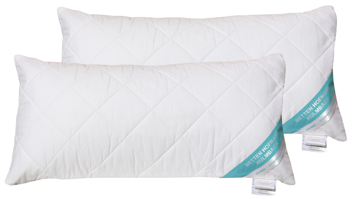 2er-Set Betten Hofmann Faserkissen aus Mikrofaser mit Reißverschluss, Farbe: Weiß, B/H: 40 x 80 cm - Bild 1