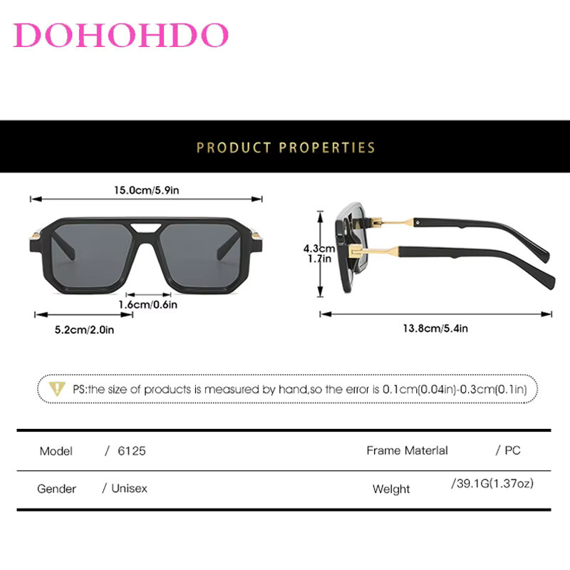 DOHOHDO Aviator Sonnenbrille, Vollrand, Kunststoff, Schwarz, Unisex - Bild 3