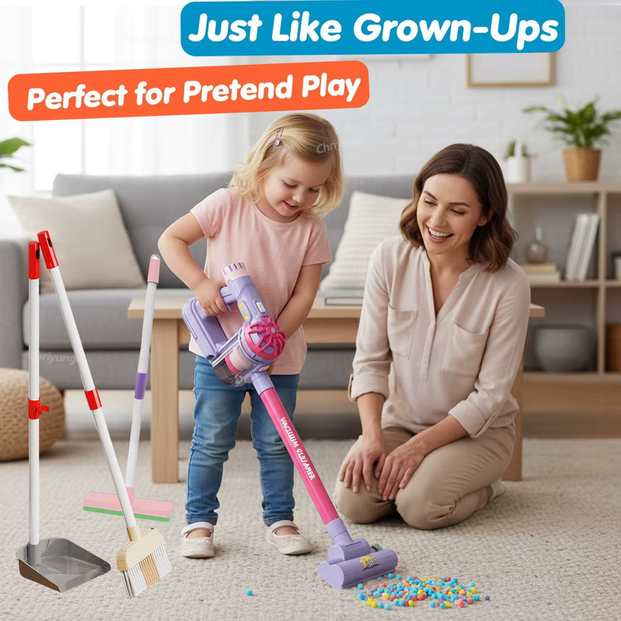 Chriyungel Kinder-Staubsauger-Spielzeug, Reinigungsspielzeug - Bild 1