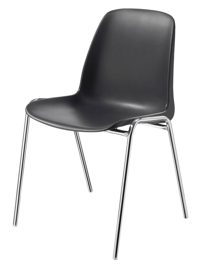 Stapelstuhl Basic von BIGBOXX aus Kunststoff in Schwarz matt - Bild 1