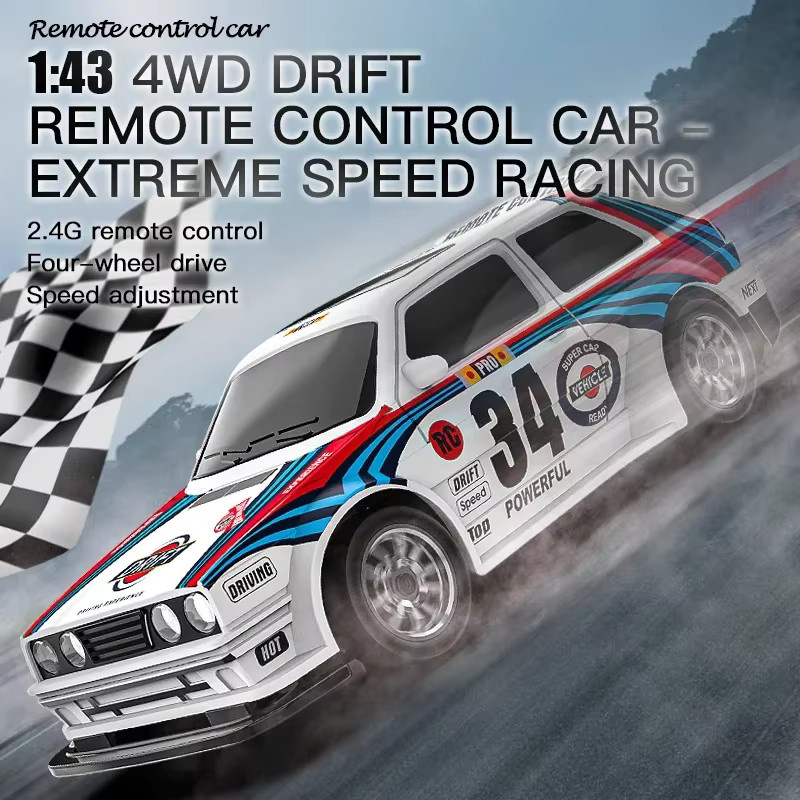 KF34 Hochgeschwindigkeits-Drift-RC-Auto, 1:43, mit Licht, ferngesteuert - Bild 2