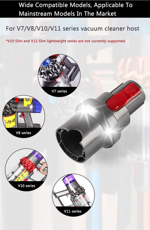 Dyson Kompatibler LED-Beleuchtungs-Adapter für kabellose Staubsauger V7 V8 V10 V11 in Grau - Bild 6