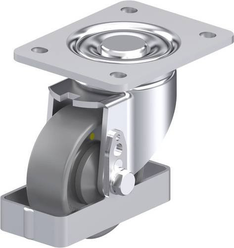 Blickle Stahlblech-Lenkrolle LH-PO 100KA-3-ELS-FS in Silber, Rad-Durchmesser: 100 mm, Tragfähigkeit: 280 kg - Bild 1