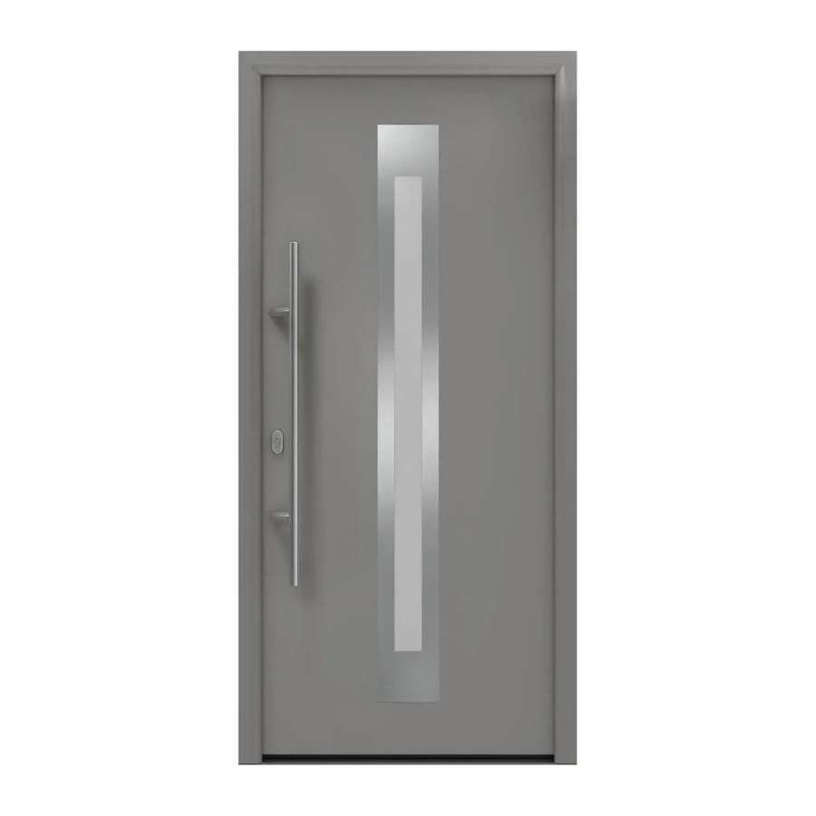 EcoStar Haustür Isopro IP 770S aus Graualuminium mit Glaseinsatz, B: 110 cm, H: 210 cm, DIN Links - Bild 2