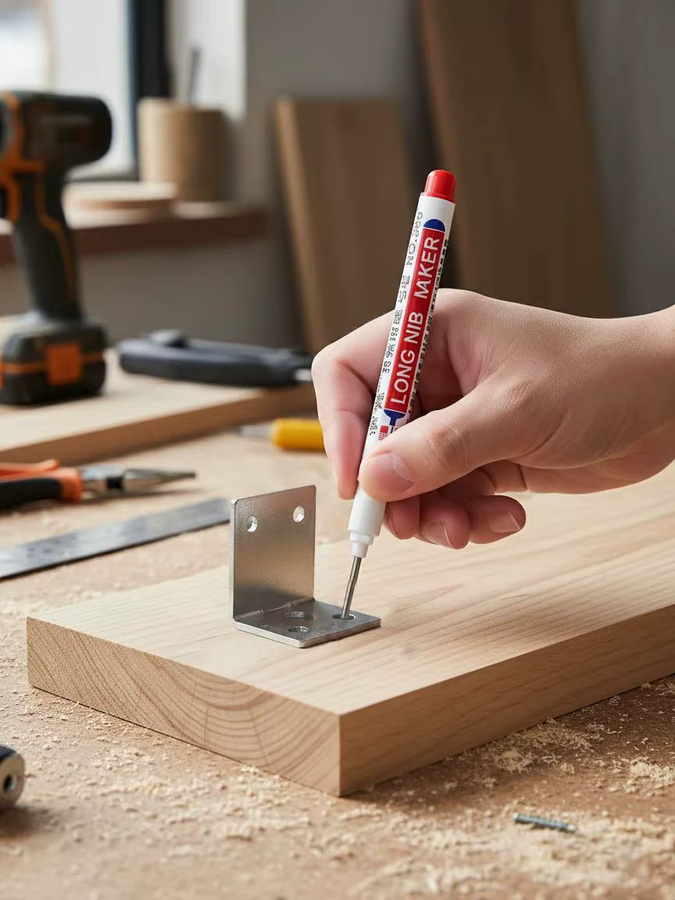 3-teiliges Set Tiefenmarkierer mit langer Spitze für Holzbearbeitung und Tischlerei in Rot - Bild 3
