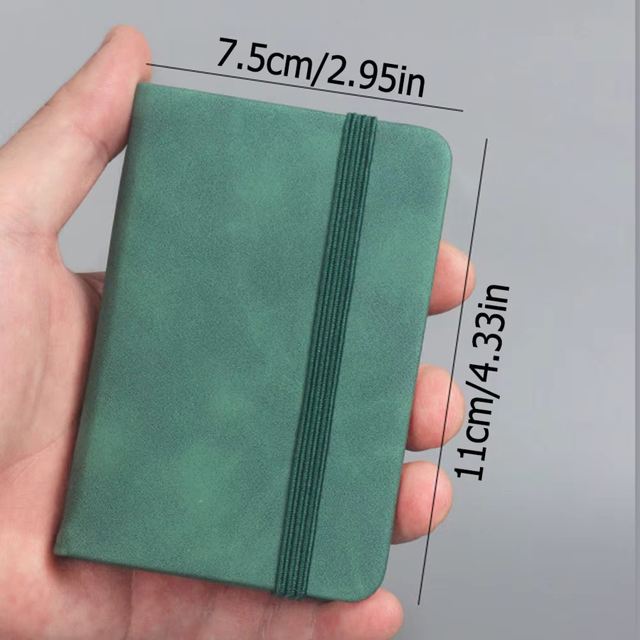 4er-Set Tragbare A7 Notebook Taschen aus PU-Leder in Schwarz mit linierten Papierseiten für Notizblöcke und Tagebücher - Bild 3