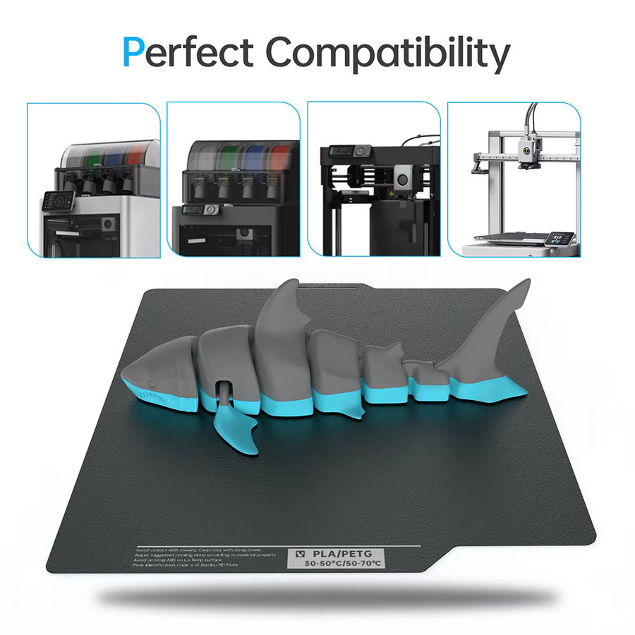 BIQU Panda Druckplatte mit CryoGrip Pro Beschichtung in Weiß, doppelseitig und verstopfungsfrei aus Federstahl für FDM 3D-Drucker wie BambuLab X2D, Voron, Kobra und Ender K1 - Bild 3
