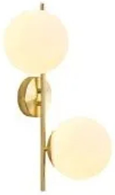 NETTLIFE Wandleuchte aus Messing und Glas in Gold/Messing und Weiß mit E27 Fassung - Bild 1