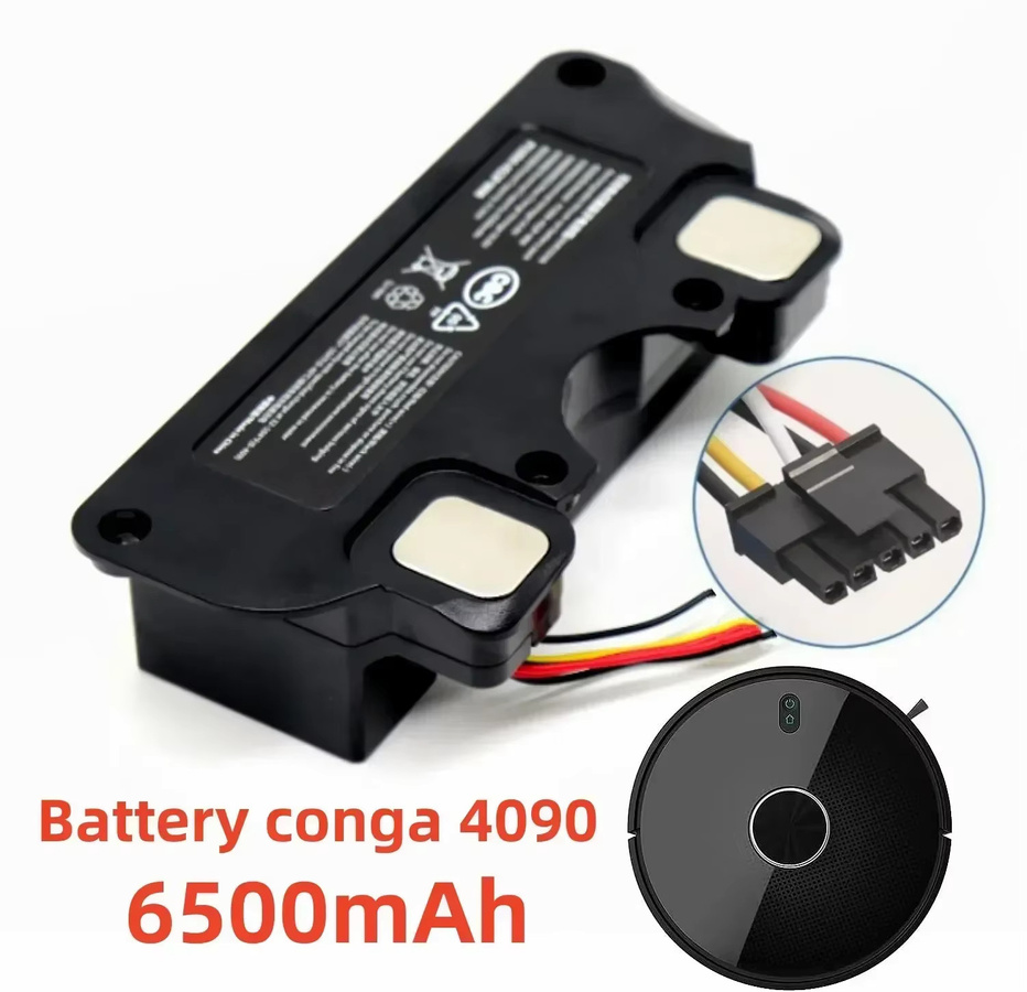 Ersatzakku für Cecotec Conga 4090 4490 4590 4690 Roboter-Staubsauger, 14,4 V, 6500 mAh, Schwarz - Bild 4