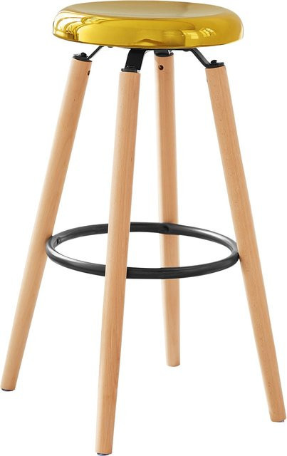 SoBuy Esszimmerstuhl in Gold im Industrial Design aus Holz und Metall, B/T/H: 39 x 39 x 73 cm - Bild 1
