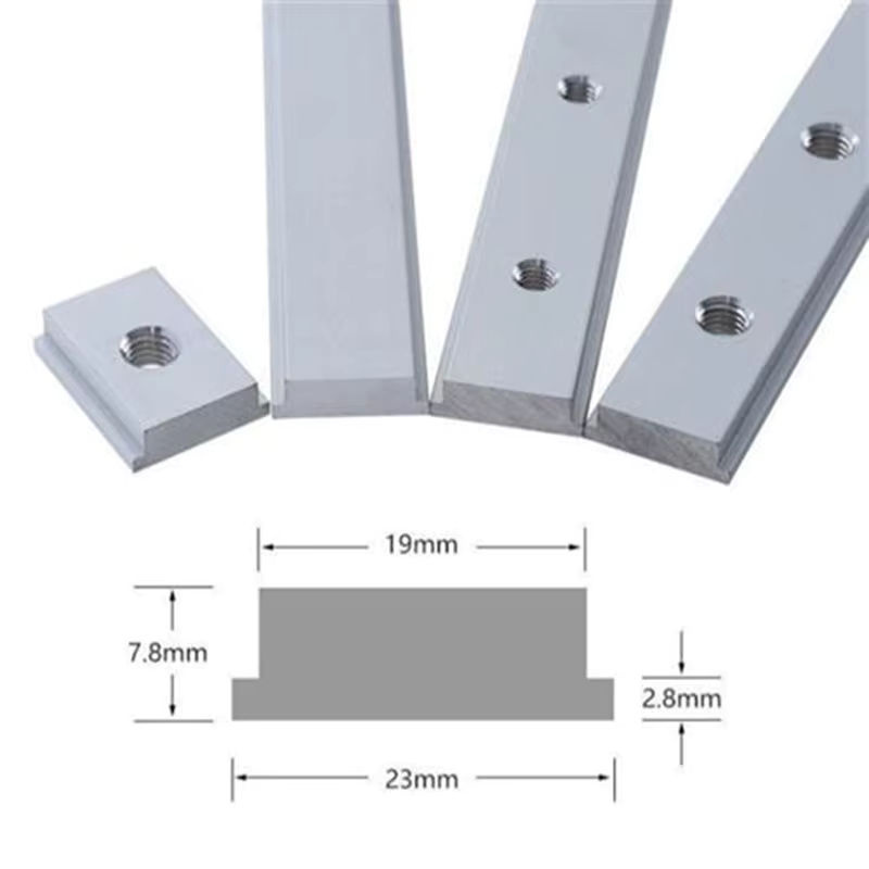 Aluminium Legierung Gehrung Bar Slider für T-Nut und T-Slot mit M6/M8 Schraube in Silber für Holzbearbeitung und Router - Bild 5