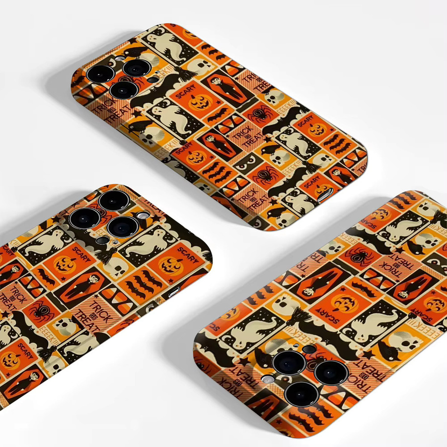 Halloween-Icons Handyhülle mit doppelschichtiger Rückabdeckung für Apple iPhone 17 16 15 14 13 12 Pro Max Plus in Multicolor - Bild 3