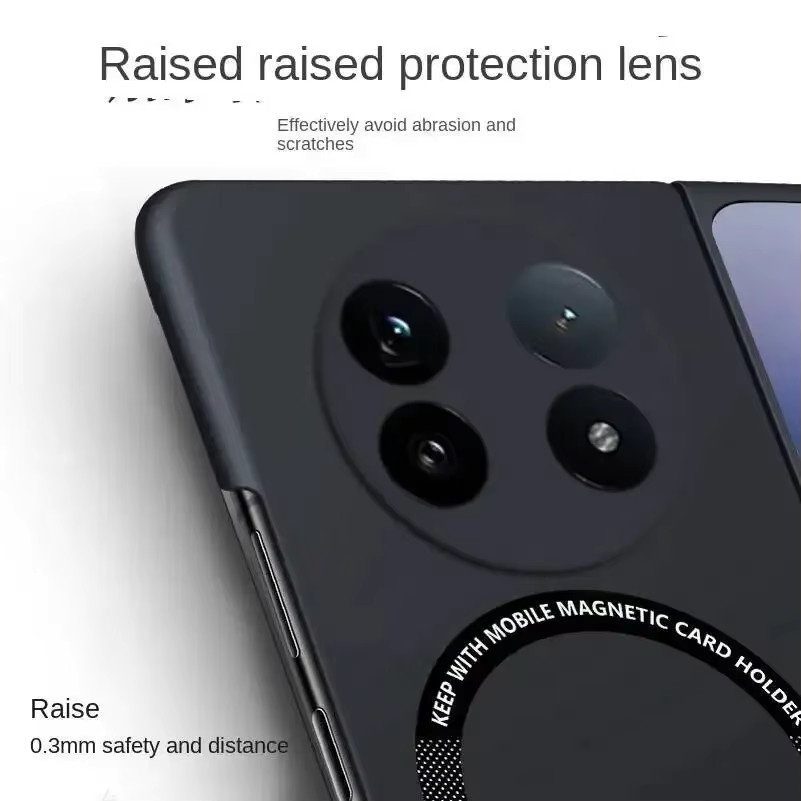 MagSafe Magnetische Hülle für VIVO X Fold 5 und X Fold3 Pro mit Scharnierschutz und transluzentem Design in Schwarz und Transparent - Bild 3