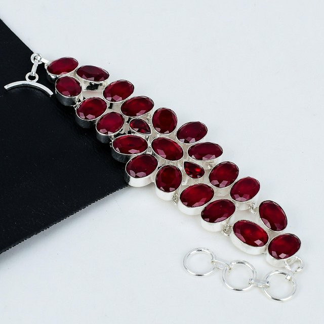 JewelryMart Armband, 925 Silber, Rubin, Damen - Bild 1