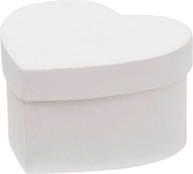 Rico Design Herzbox in Weiß, Maße: B: 11 cm, H: 6 cm - Bild 1
