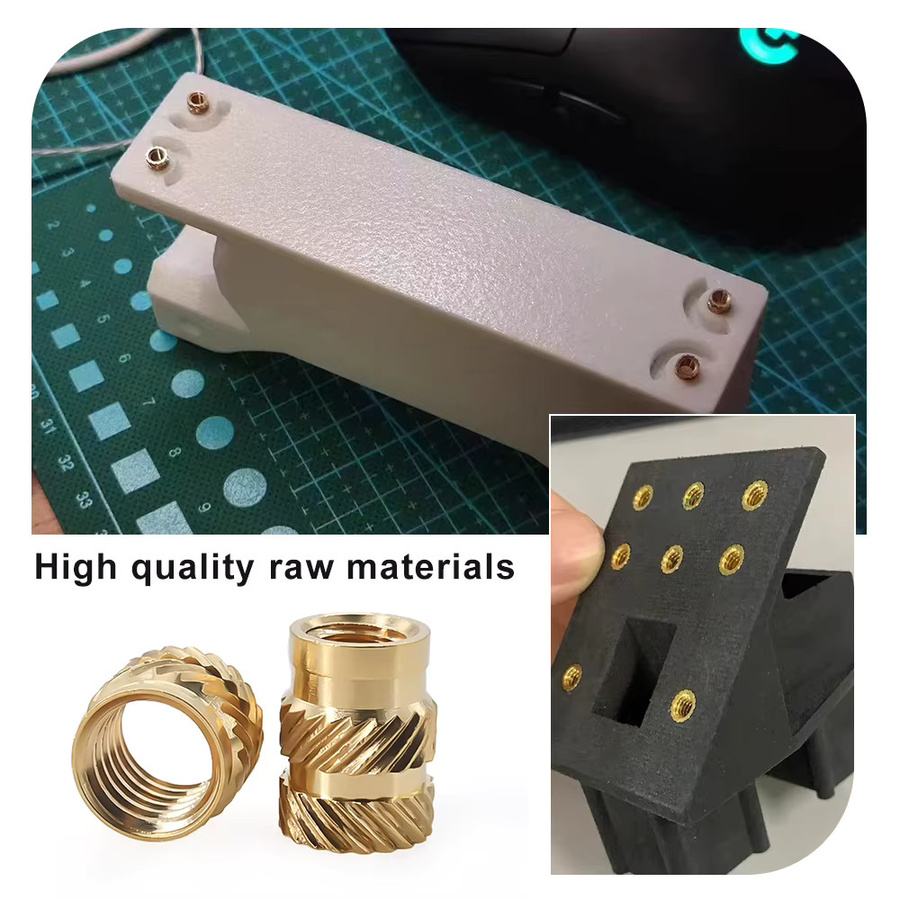 200 Stück HUI JI M3 Messing Rändelmutter Hot Melt Einsätze für 3D-Drucker in Gold - Bild 2