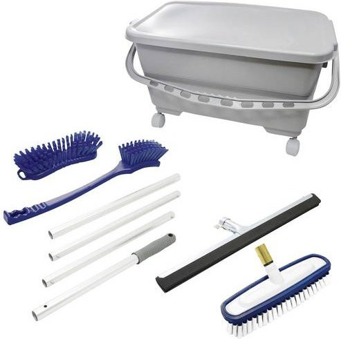 FIAP 1195 Proficare MultiClean Hygieneset mit Teleskopstange und Schaber in Blau - Bild 1