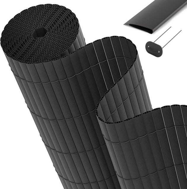 Sol Royal PVC Sichtschutz für Balkon Zaun SolVisionP12, Farbe: Anthrazit, Breite: 100 cm, Höhe: 500 cm - Bild 1