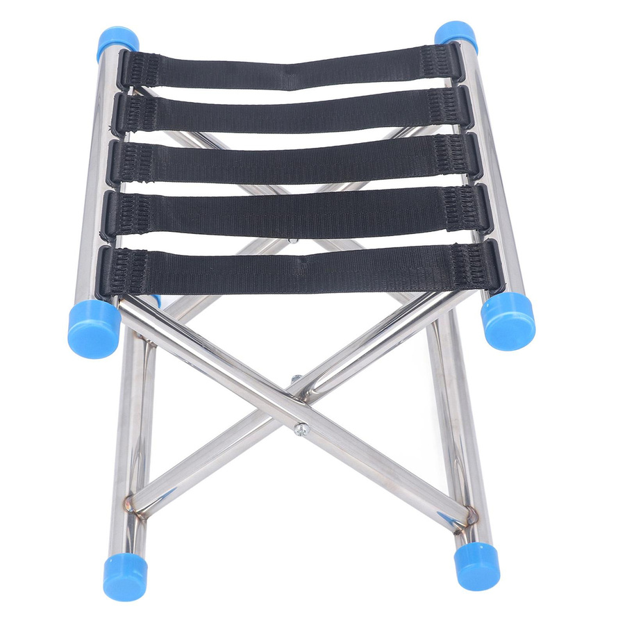 Tragbarer Outdoor Falthocker aus Edelstahl und 600D Oxford Stoff in Schwarz mit 60kg Belastbarkeit - Bild 2