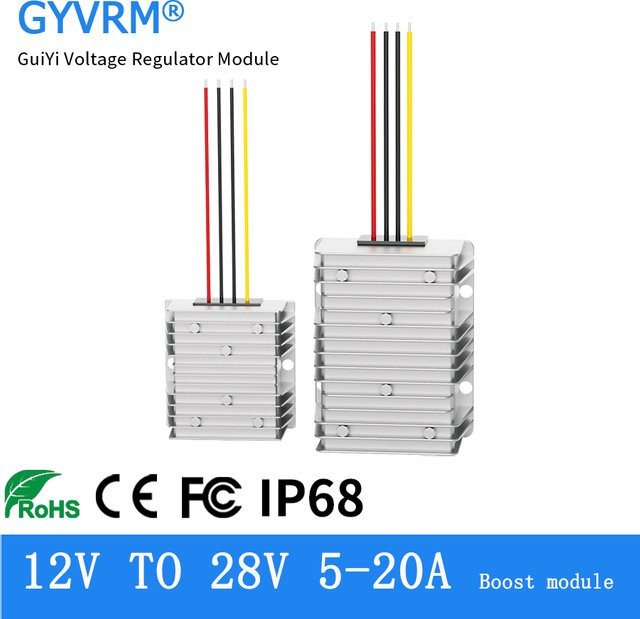 GYVRM DC-DC Booster Modul Spannungskonverter 9-26V zu 28V Stabilisator in Silber - Bild 1