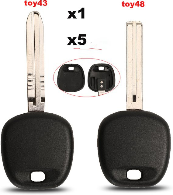 Jingyuqin Blank Transponder Schlüssel Shell für Toyota RAV4 Prado Corolla Camry Reiz Highlander Yaris in Schwarz - Bild 1