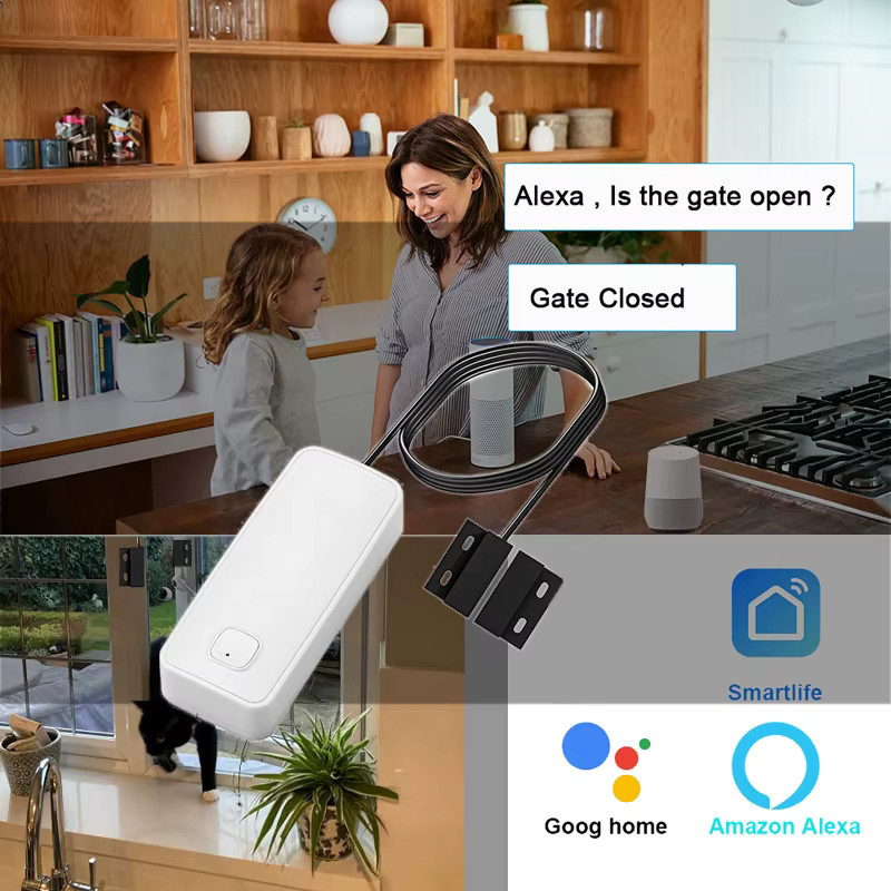Luxuglow Smart Tür- und Fenstersensor mit WIFI Sicherheitssystem als magnetischer Alarm gegen Diebstahl in Weiß - Bild 3