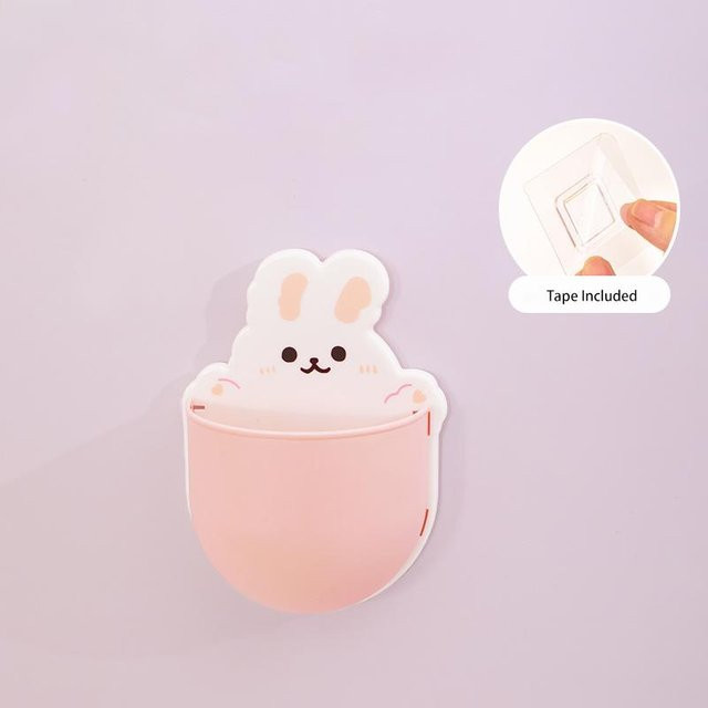Selbstklebender Stiftehalter mit Cartoon-Motiv von Love Home Garden in Rosa zur Wandmontage als Schreibtisch-Organizer für Marker und Schreibutensilien - Bild 1
