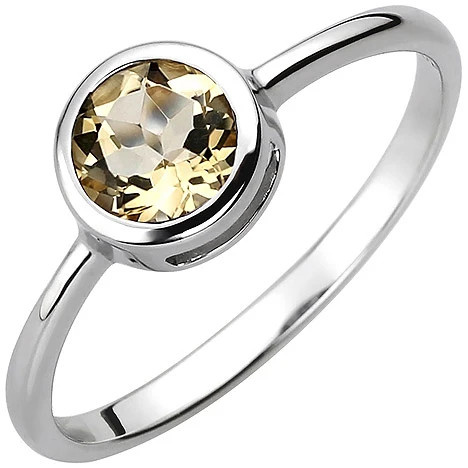 Colfem Ring 925 Sterling Silber, Citrin gelb, Damen, Größe 60 - Bild 1