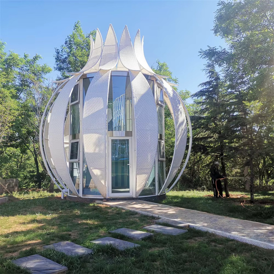 Premium Choice Blumenförmiges Öko-Ferienhaus in Weiß als modernes vorgefertigtes Dome-Resort mit natürlichem Lichtangebot - Bild 2