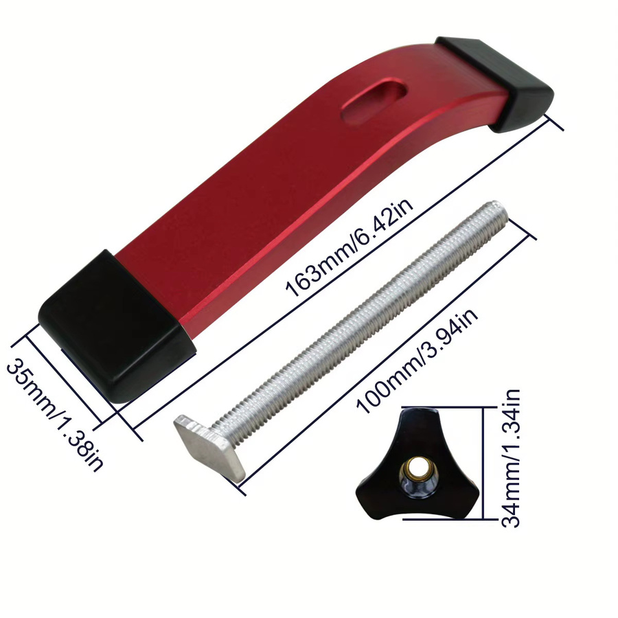 FNICEL Holzbearbeitungstisch aus Aluminiumlegierung mit schnell wirkenden Niederhalteklemmen für T-Schiebeschlitze in Blau oder Rot - Bild 2